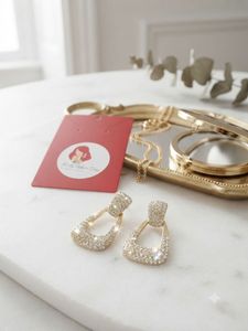 Sparkling Geometric Drop Earrings