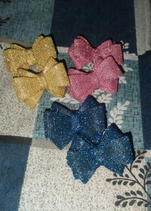 Sparkly Bow Hair Clips Set