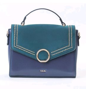 Iykyk Thick Strapped Navy Blue Satchel Bag
