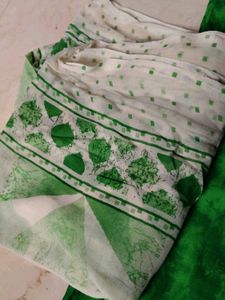 ✨Green Embroidered unstitched Kurta Set 💚