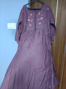 Beautiful Embroidered Purple Kurta