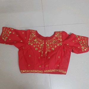 Red Embroidered Blouse