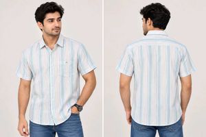 Men's Striped Short Sleeve Shirt