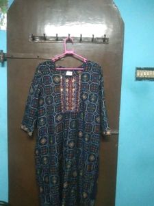 Blue Geometric Print Kurta