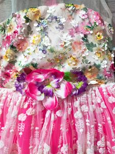 Pink Barbie Party Frock For Girls