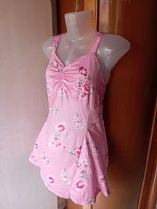 Pink Floral Ruffle Tank Top