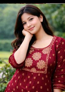 Maroon Kurta with Gold Print
