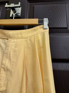 Light Yellow Pleated Maxi Skirt
