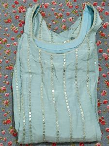 Stunning Sequined Blue Kurta
