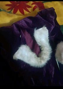 Elegant Velvet Blouse with Fur Trim