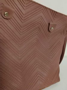 Chic Pink Handbag with Matching Pouch