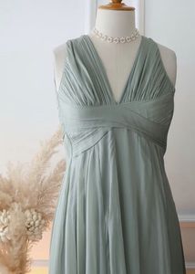 Stylised Back Chiffon Longline Gown