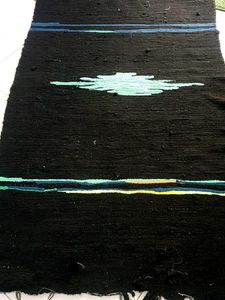 Handwoven Boho Black Rug