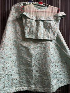 Light Blue Embellished Lehenga