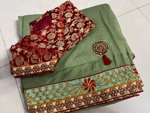 Very Beautiful Heavy Work Saree 💚😍