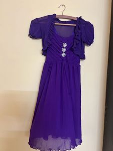 Elegant Purple Party Dress with Bolero