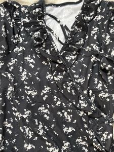 Black Floral Wrap Dress