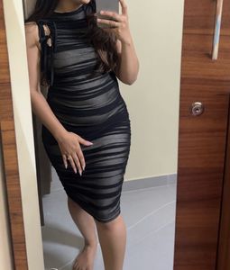 Sleeveless Mesh Midi Dress