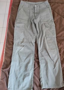 Pastel Green Cargo Jeans