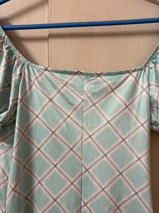 Cute Plaid Off-Shoulder Mini Dress