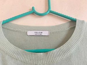 Sage Green Knit T-Shirt .( size - M)