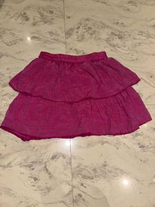 Fuchsia Tiered Ruffled Mini Skirt