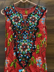 Embroidered Printed Kurta