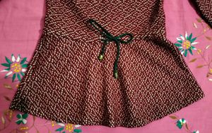 Patterned Fit &amp; Flare Top