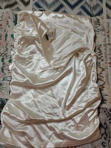 Satin Ruched pencil skirt