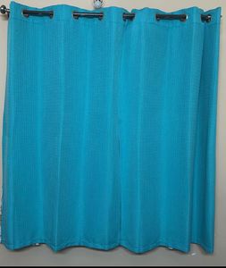 Teal Coloured Textured Curtains