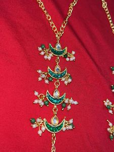 Emerald Crescent Hand Harness/ hathphool