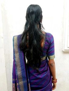 Elegant Purple Striped Saree