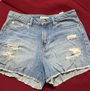 Distressed Denim Shorts