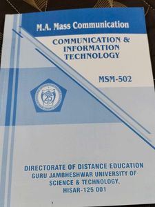 M.A. Mass Communication Textbook