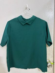 Emerald Green Button-Up Top