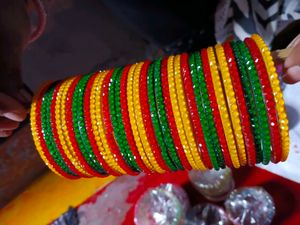 Vibrant Multi-Color Beaded Bangles