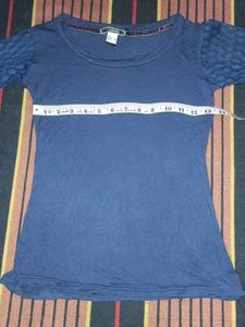 Mango Basics Blue Full Sleeves innerwearTop