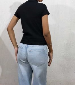 Classic Black Mock Neck Top
