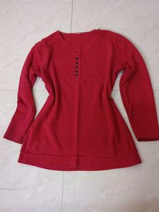 Red Long Sleeve Top