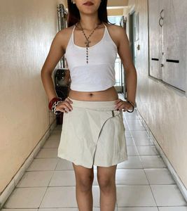 cream beige skort