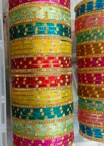 Green &amp; Gold Bangles