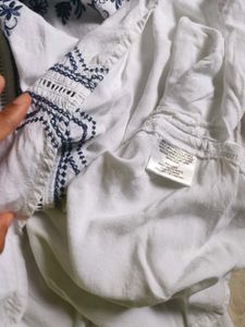White Embroidered Tunic Top