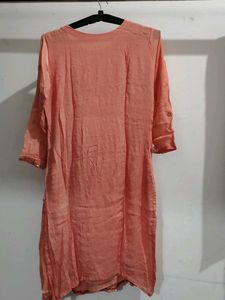 Embroidered Peach Palazzo Pants
