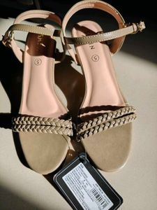 Women braided strap sling back kitten sandals