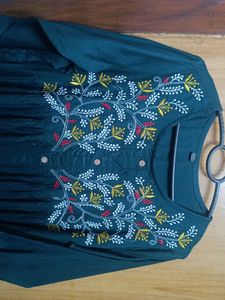 Embroidered Kurta with flared palazzo