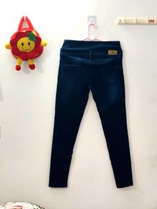 High Waist Dark Blue Skinny Fit Jeans
