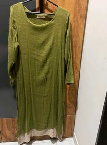 Linen Blend Midi Dress