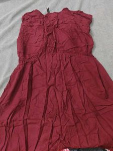 Burgundy Floral Dress - Pre-loved