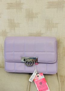 Lilac Quilted Crossbody Bag