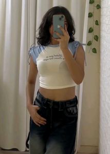 Baby Blue Crop Top